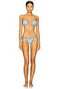view 4 of 4 Nick Ribbed Bikini Top in Blue Vanilla