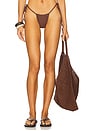 view 1 of 4 Tia Ribbed Bikini Bottom in Brown Sugar