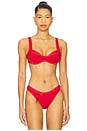 view 1 of 4 Franklin Denim Bikini Top in Red Denim