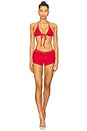 view 4 of 4 Paradise Denim Bikini Top in Red Denim