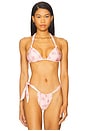 view 1 of 4 Kealy Satin Bikini Top in Fresh Rose