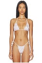 view 2 of 5 TOP DE BIKINI TRIANGULAR REVERSIBLE DE SATÉN ARI in Pink Stripe