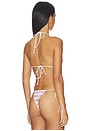 view 4 of 5 TOP DE BIKINI TRIANGULAR REVERSIBLE DE SATÉN ARI in Pink Stripe