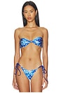 view 1 of 4 Gigi Satin Bandeau Bikini Top in Cosmic Bloom