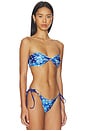 view 2 of 4 Gigi Satin Bandeau Bikini Top in Cosmic Bloom