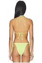 view 3 of 5 Nick Smocked Bikini Top in Sea Glass