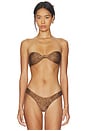 view 1 of 4 Gigi Satin Bandeau Bikini Top in Vintage Cheetah