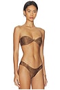 view 2 of 4 Gigi Satin Bandeau Bikini Top in Vintage Cheetah