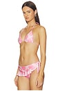 view 2 of 4 Nick Satin Bikini Top in Tropical Pink Polka Dot