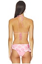 view 3 of 4 Nick Satin Bikini Top in Tropical Pink Polka Dot