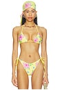 view 1 of 5 HAUT DE MAILLOTS DE BAIN TRIANGLE EN SATIN PERLÉ NICK  in Hibiscus Lemonade