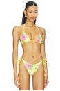 view 2 of 5 HAUT DE MAILLOTS DE BAIN TRIANGLE EN SATIN PERLÉ NICK  in Hibiscus Lemonade