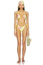 view 4 of 5 HAUT DE MAILLOTS DE BAIN TRIANGLE EN SATIN PERLÉ NICK  in Hibiscus Lemonade