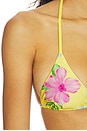 view 5 of 5 HAUT DE MAILLOTS DE BAIN TRIANGLE EN SATIN PERLÉ NICK  in Hibiscus Lemonade