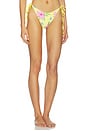 view 2 of 5 Soleil Satin Beaded Bikini Bottom in Hibiscus Lemonade