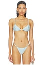 view 1 of 5 X Devon Lee Carlson Elena Sequin Bikini Top in Blue Bloom
