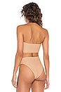 view 3 of 4 Jenna Ribbed Bikini Top in Sand