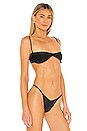 view 2 of 4 Tolly Ribbed Bikini Top in Black