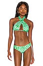 view 1 of 4 Bash Satin Bikini Top in Rainforest