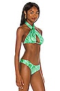 view 2 of 4 Bash Satin Bikini Top in Rainforest