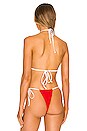 view 3 of 4 Tia Jacquard Bikini Top in Flame