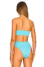 view 3 of 4 Jean Plisse Beandeau Bikini Top in Aquamarine