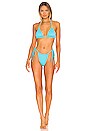 view 4 of 4 Tia Plisse Bikini Bottom in Aquamarine