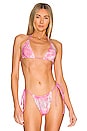 view 1 of 5 Tia Terry Bikini Top in Distorted Pink Dye