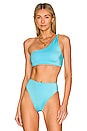 view 1 of 4 Barb Shine Twist Bikini Top in Aquamarine
