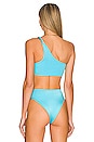 view 3 of 4 Barb Shine Twist Bikini Top in Aquamarine
