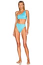 view 4 of 4 Barb Shine Twist Bikini Top in Aquamarine