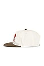 view 3 of 3 High Summer Two Tone 5 Panel Snapback Hat in Natural & Brown