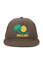 view 1 of 3 Bent Palm 5 Panel Strapback Hat in Brown