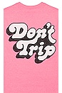 view 3 of 5 Don't Trip Shadow Tee in Neon Pink