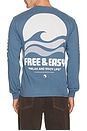 view 1 of 5 High Sea Long Sleeve Tee in Denim Blue