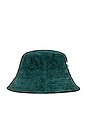 view 3 of 4 Don't Trip Fat Corduroy Bucket Hat in Green / White