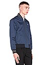 view 3 of 4 Cotton Bomber Jacket in Service Blue