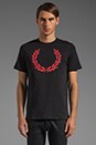 view 1 of 4 Laurel Print T-Shirt en Black/Hibiscus Pink in Black & Hibiscus Pink