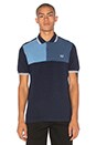 view 1 of 3 Blue Colour Block Chest Polo in Blue Marl