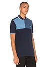 view 2 of 3 Blue Colour Block Chest Polo in Blue Marl