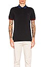 view 1 of 4 POLO MAILLE PIQUÉE COLORBLOCKED in Black