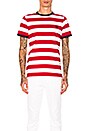 view 1 of 4 Striped Ringer Tee in Blood
