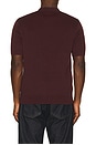 view 2 of 5 Panel Detail Knitted Polo Shirt in Oxblood