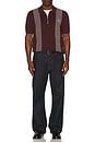 view 3 of 5 Panel Detail Knitted Polo Shirt in Oxblood