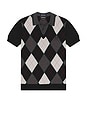 view 4 of 5 x Kris Van Assche Argyle Knitted Shirt in Black