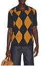 view 1 of 5 Argyle Button Knitted Shirt in Navy