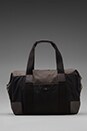 view 2 of 5 Waxed Canvas Holdall in Black/Charcoal in Black & Charcoal