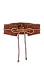 view 1 of 3 Selena Leather Corset Belt in Cognac