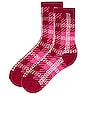 view 2 of 2 Hilarie Plaid Crew Socks in Cherry Combo