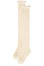 view 2 of 2 Misty Net Pointelle Tall Socks In Cream in Cream